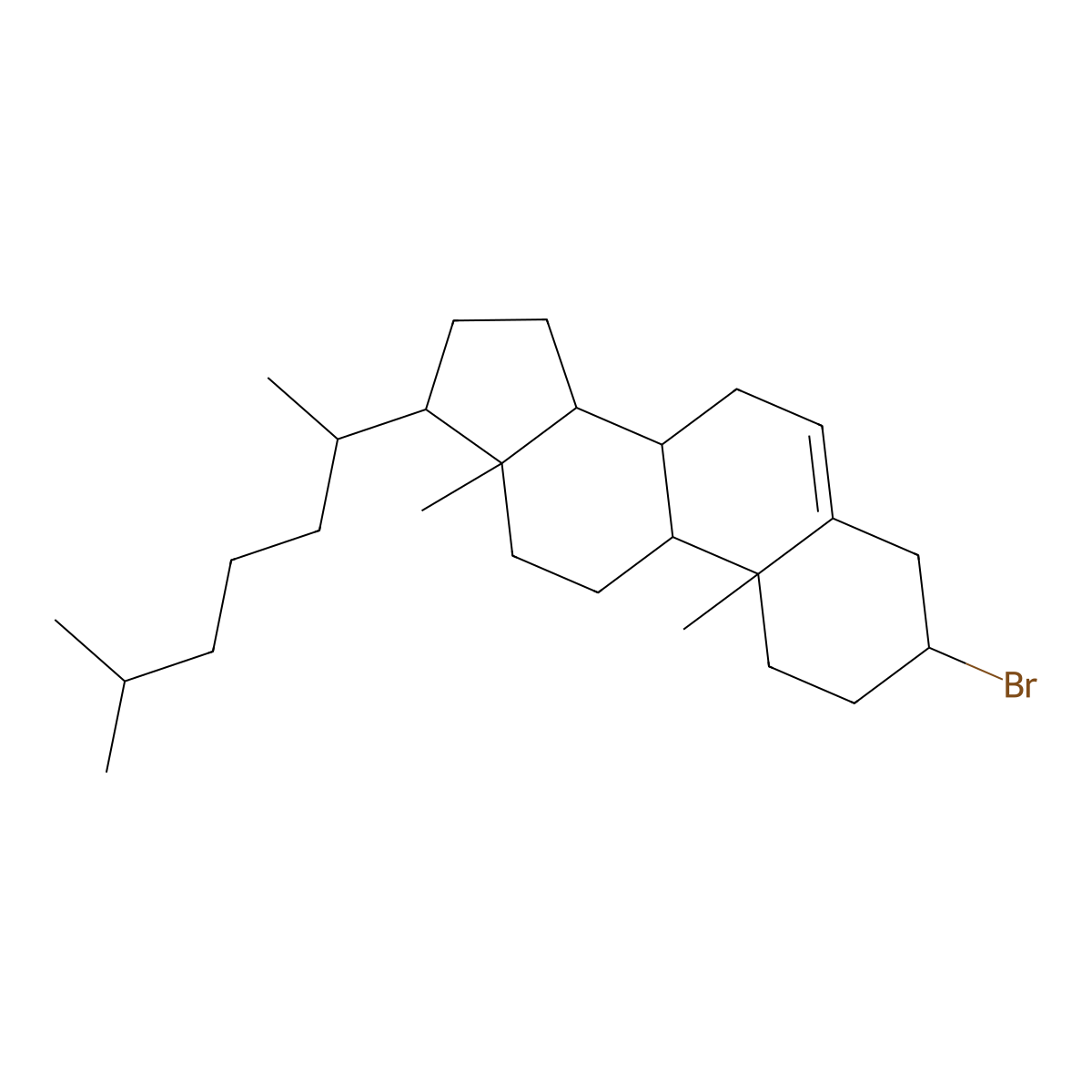 Cholest-5-ene, 3-bromo-, (3beta)- molecular structure, CAS 516-91-6