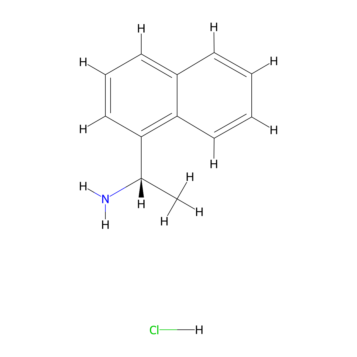 (S)-(-)-1-(1-Naphthyl)ethylamine hydrochloride molecular structure, CAS 51600-24-9