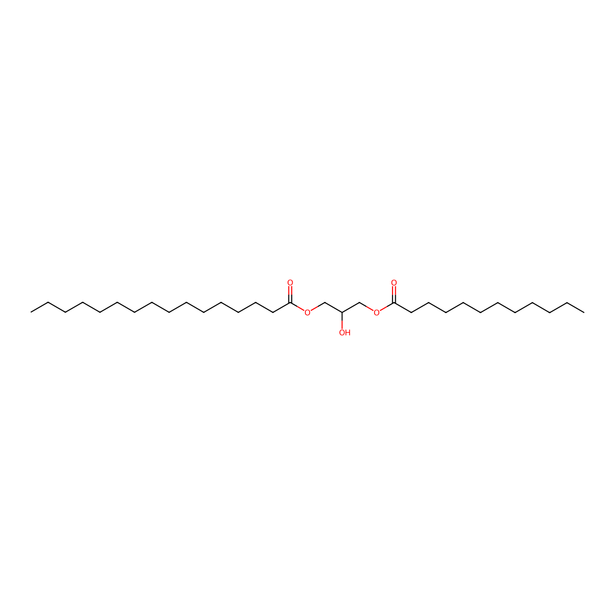 1-Palmitoyl-3-Lauroyl-rac-glycerol molecular structure, CAS 51604-53-6