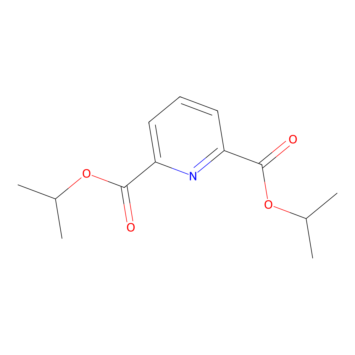 Diisopropyl pyridine-2,6-dicarboxylate molecular structure, CAS 51604-72-9