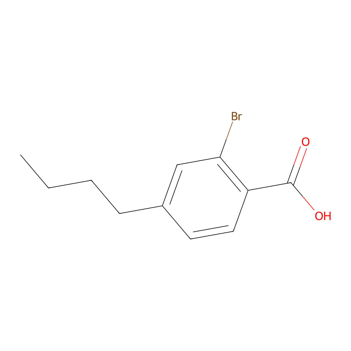 2-Bromo-4-butylbenzoic acid molecular structure, CAS 51605-89-1