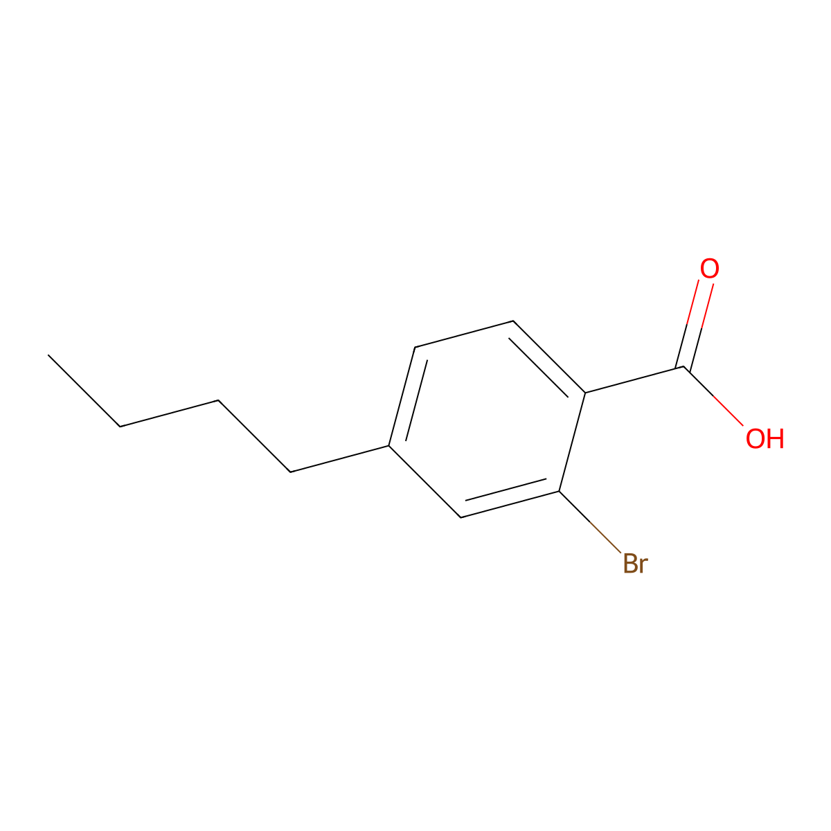 2-Bromo-4-butylbenzoic acid molecular structure, CAS 51605-89-1