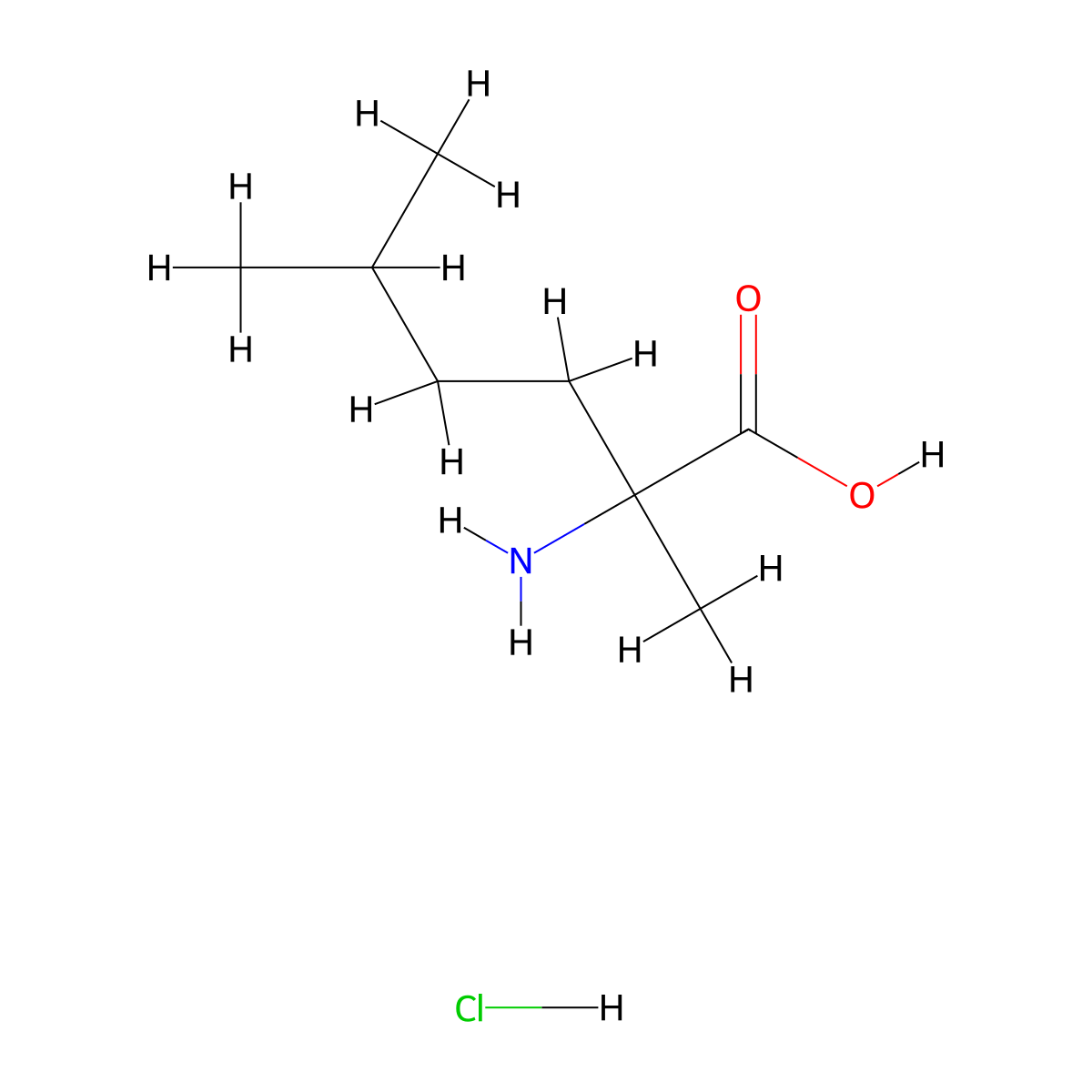2-Amino-2,5-dimethylhexanoic acid hydrochloride molecular structure, CAS 51606-88-3