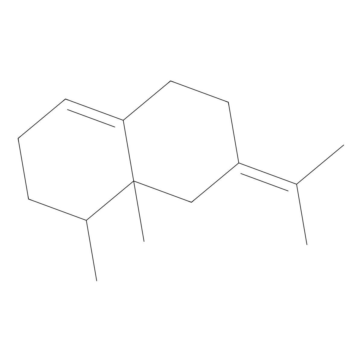 cis-1,2,3,5,6,7,8,8a-Octahydro-1,8a-dimethyl-7-(1-methylethylidene)naphthalene molecular structure, CAS 51608-13-0