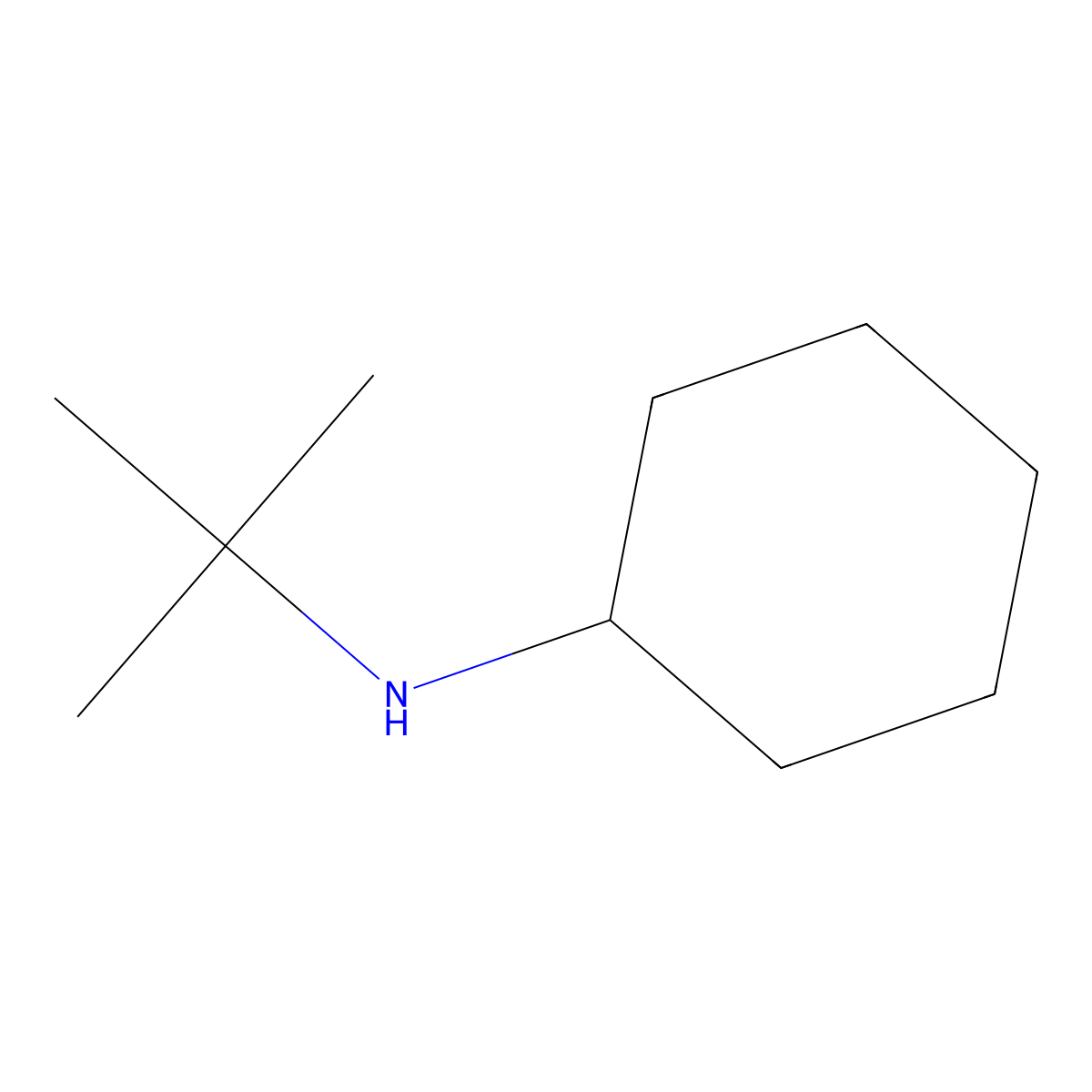 N-tert-butylcyclohexylamine molecular structure, CAS 51609-06-4