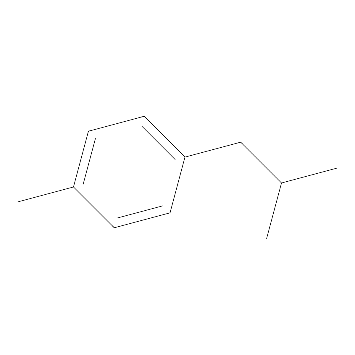 Benzene, 1-methyl-4-(2-methylpropyl)- molecular structure, CAS 5161-04-6