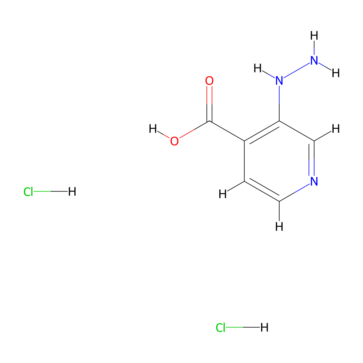 3-Hydrazinylisonicotinic acid dihydrochloride molecular structure, CAS 51617-96-0