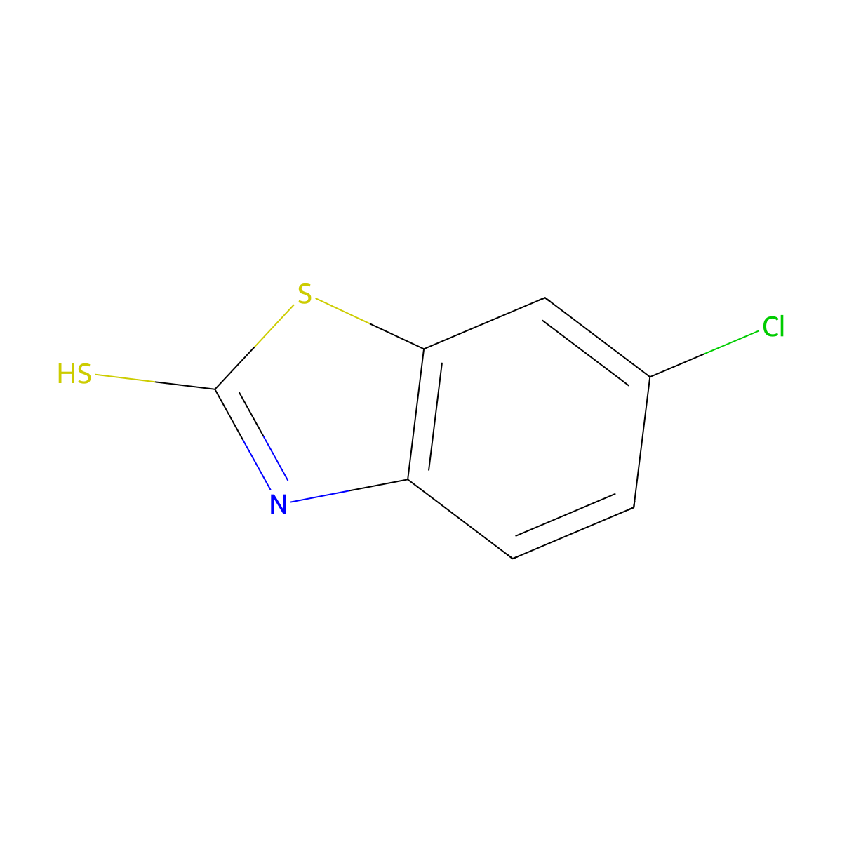 6-chloro-1,3-benzothiazole-2-thiol molecular structure, CAS 51618-29-2