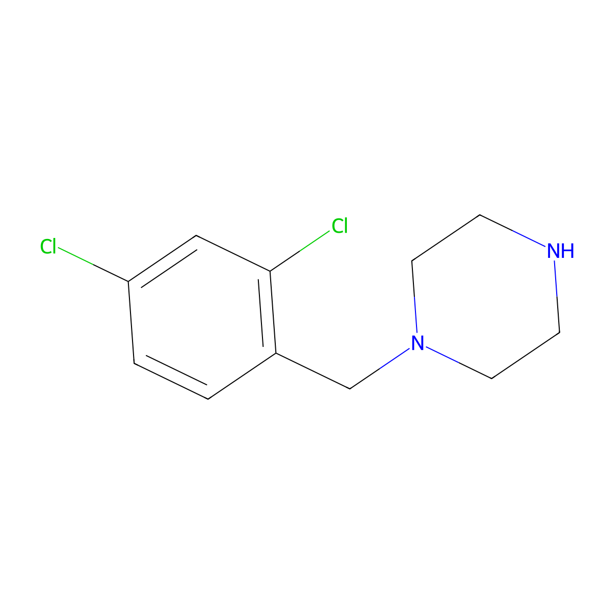 1-(2,4-Dichlorobenzyl)piperazine molecular structure, CAS 51619-56-8