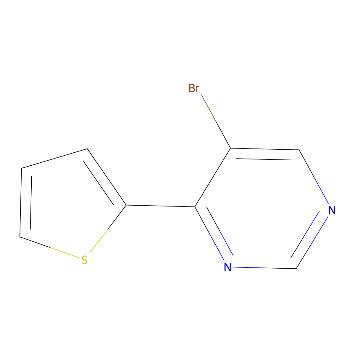 5-Bromo-4-(thiophen-2-yl)pyrimidine molecular structure, CAS 5162-74-3