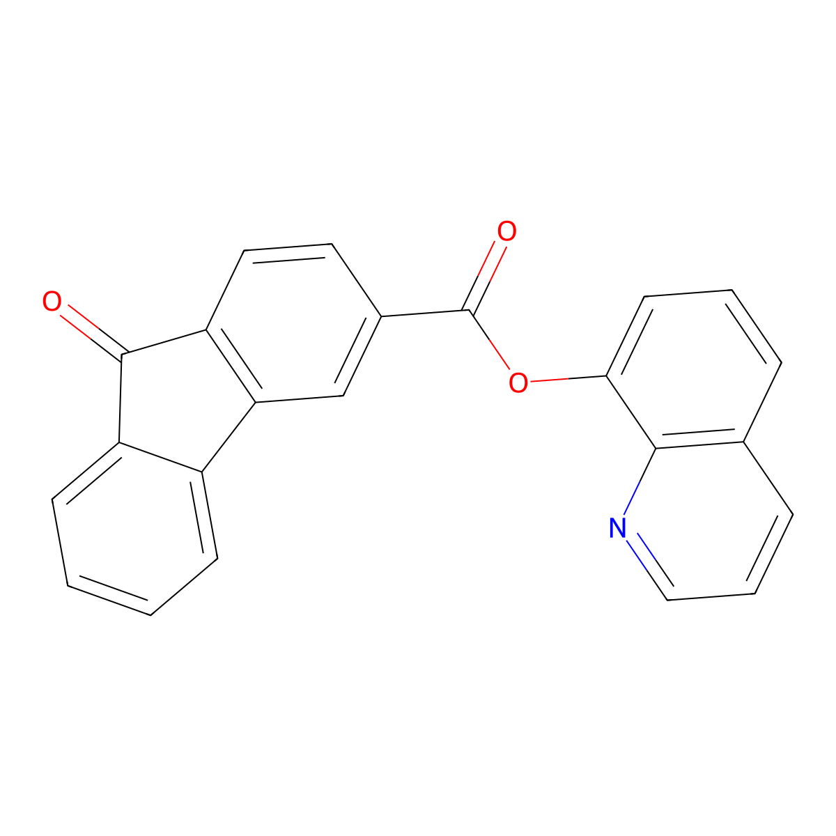 quinolin-8-yl 9-oxo-9H-fluorene-3-carboxylate molecular structure, CAS 5162-80-1