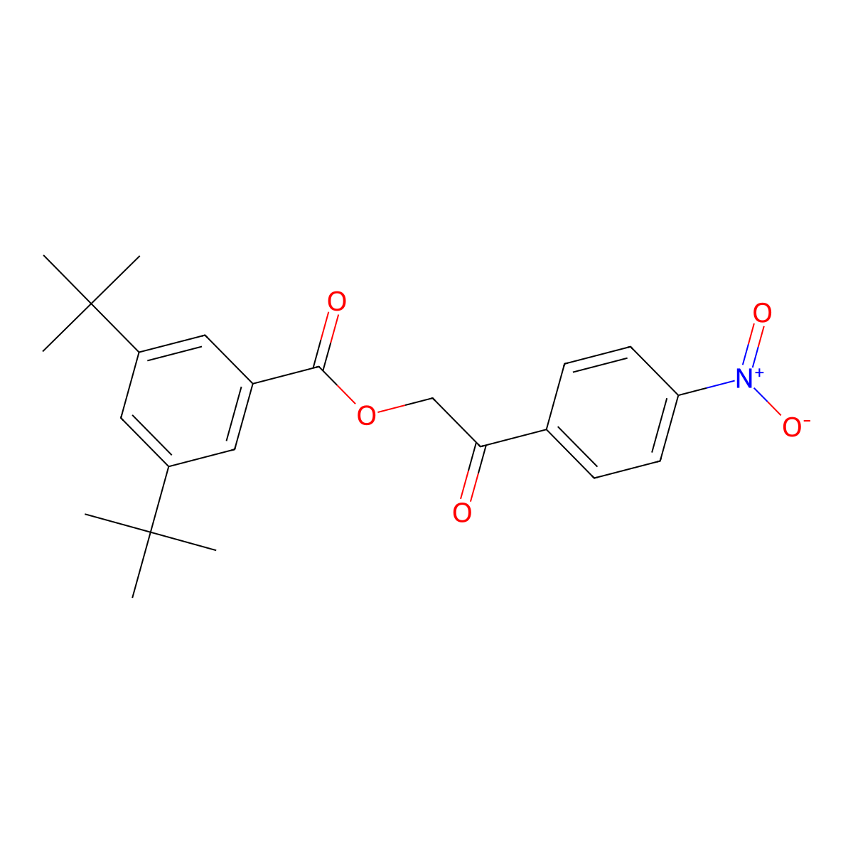 2-(4-Nitrophenyl)-2-oxoethyl 3,5-di-tert-butylbenzoate molecular structure, CAS 5162-81-2