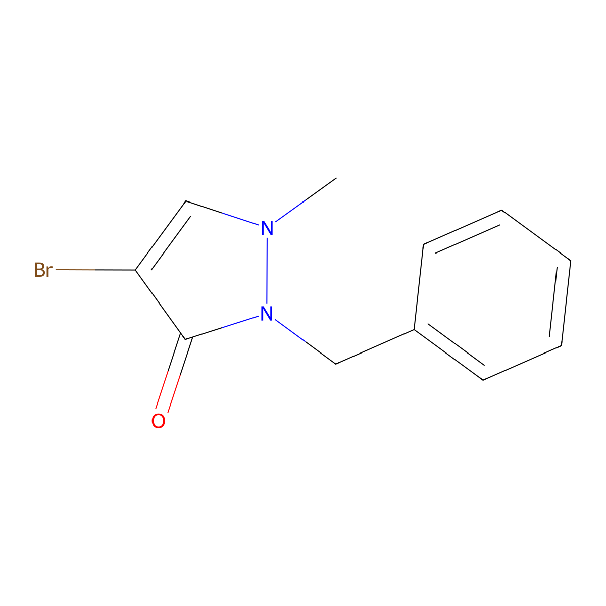 2-Benzyl-4-bromo-1-methyl-1H-pyrazol-3(2H)-one molecular structure, CAS 51620-31-6