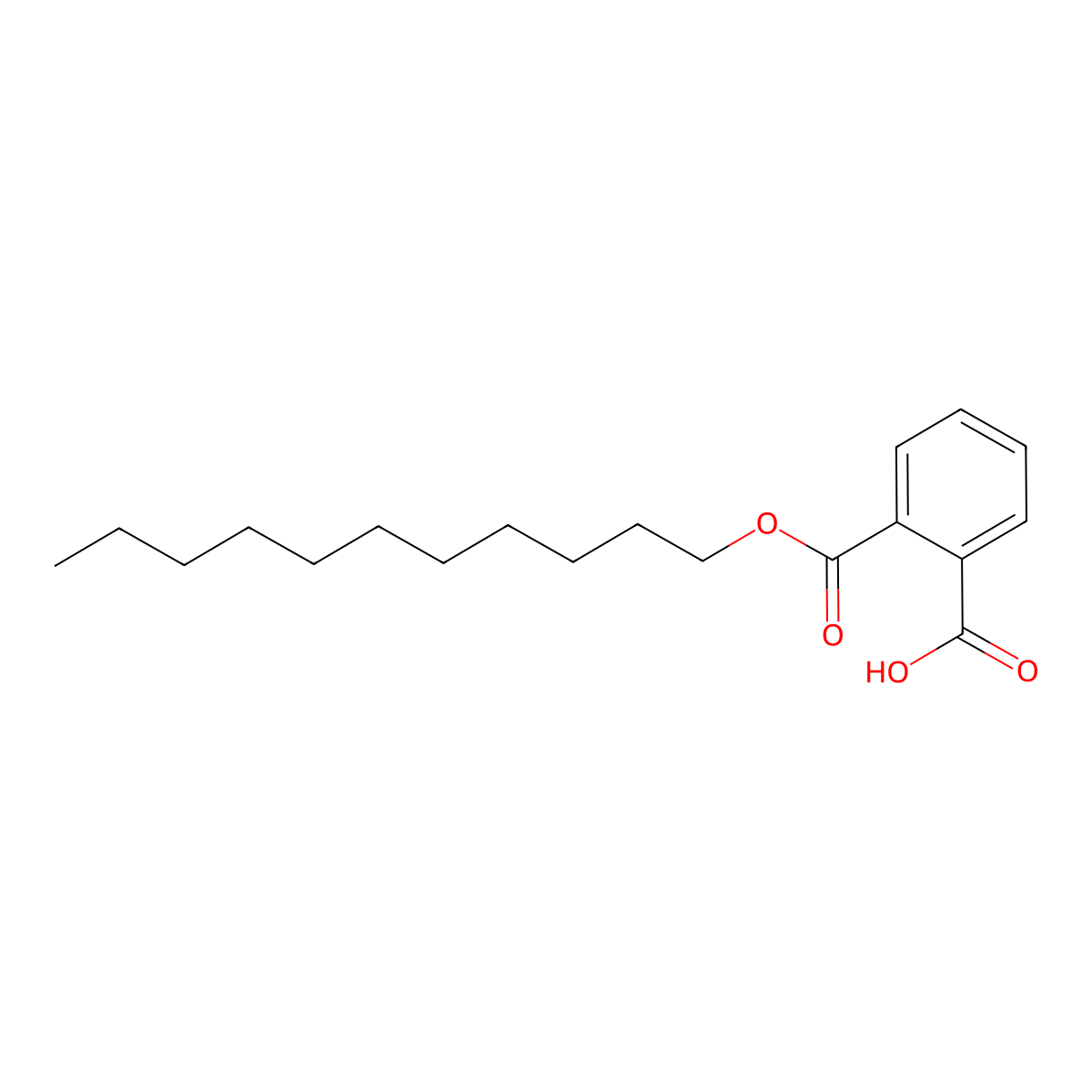 Undecyl hydrogen phthalate molecular structure, CAS 51622-03-8