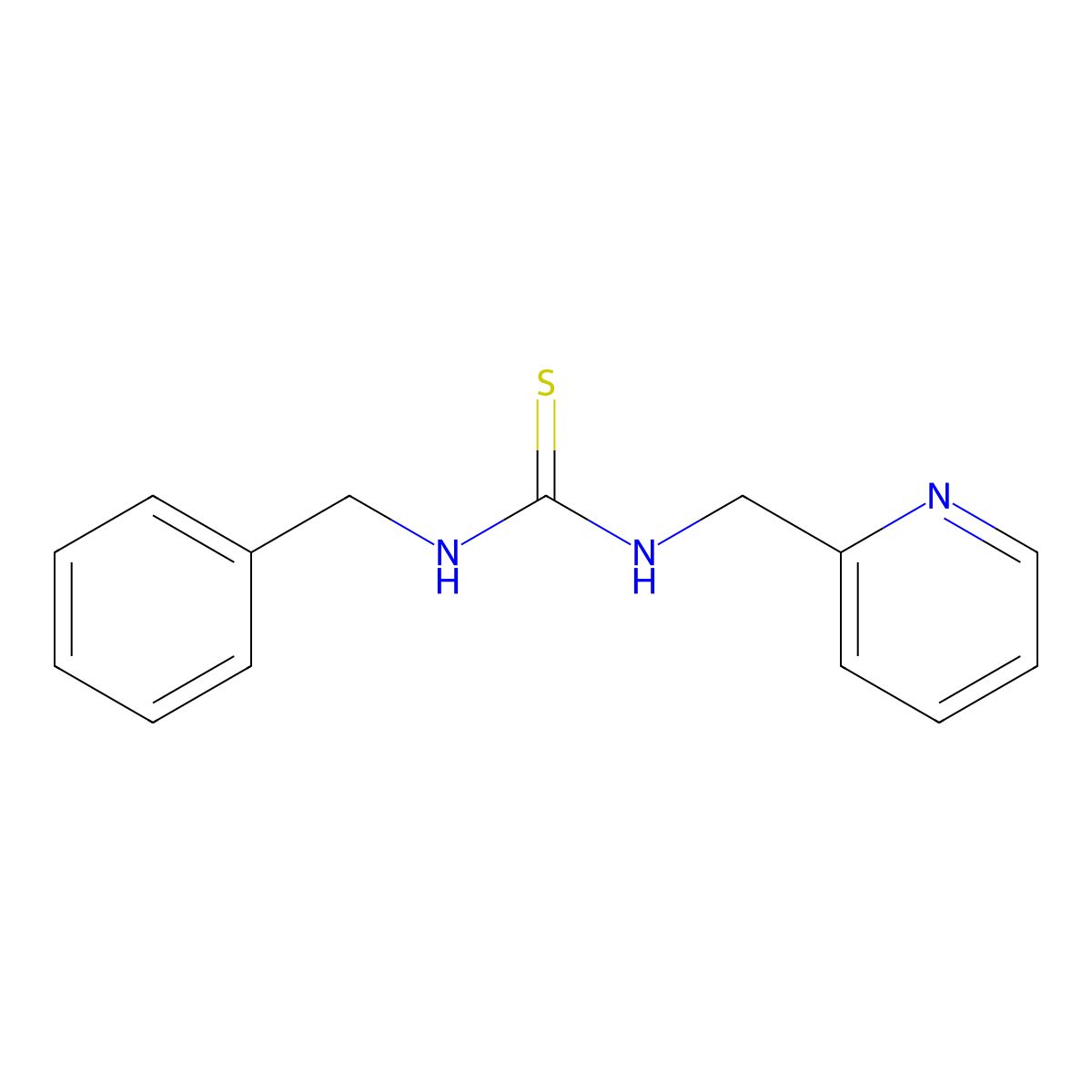 1-Benzyl-3-(pyridin-2-ylmethyl)thiourea molecular structure, CAS 51623-96-2