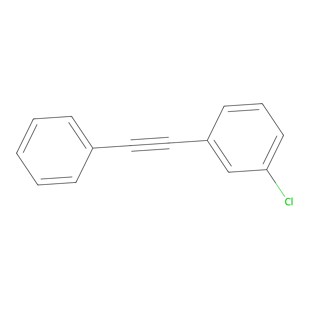 1-Chloro-3-(2-phenylethynyl)benzene molecular structure, CAS 51624-34-1