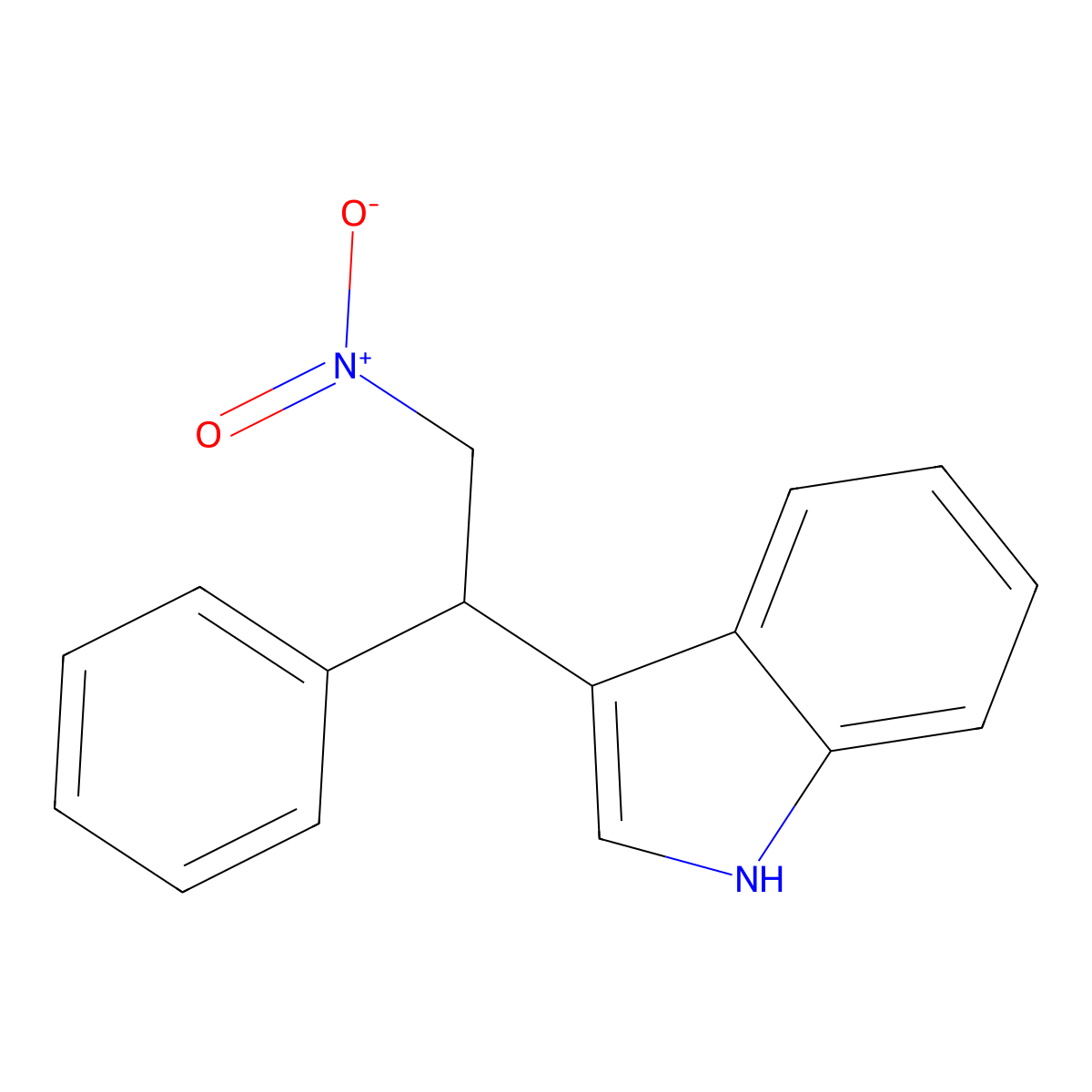 3-(2-nitro-1-phenylethyl)-1H-indole molecular structure, CAS 51626-47-2
