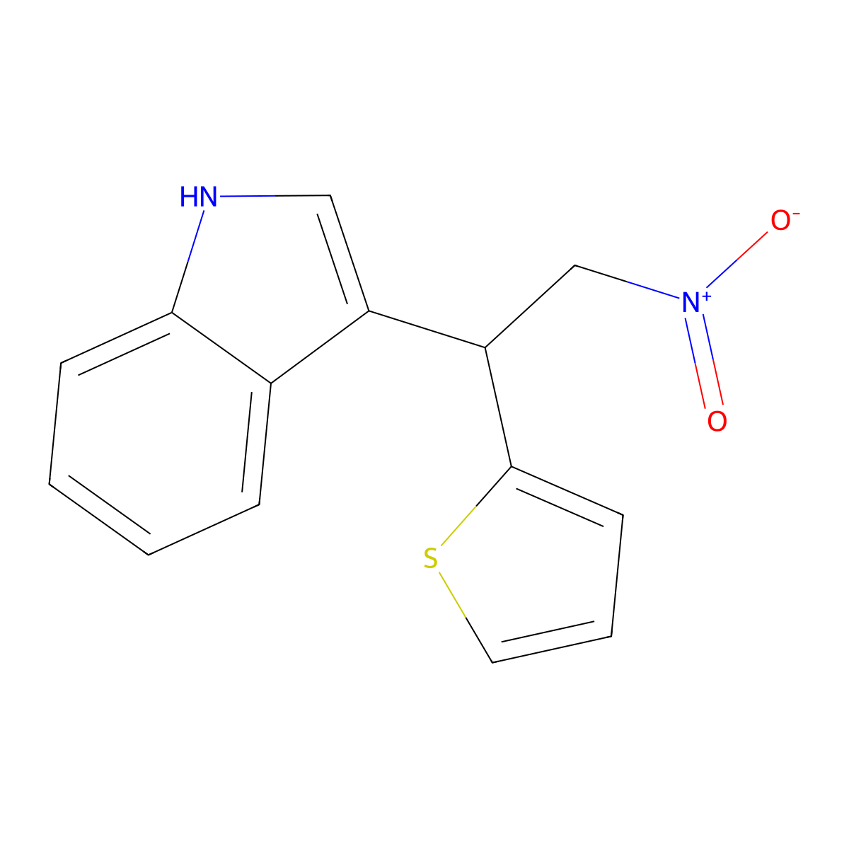 3-(2-Nitro-1-(2-thienyl)ethyl)-1H-indole molecular structure, CAS 51626-48-3