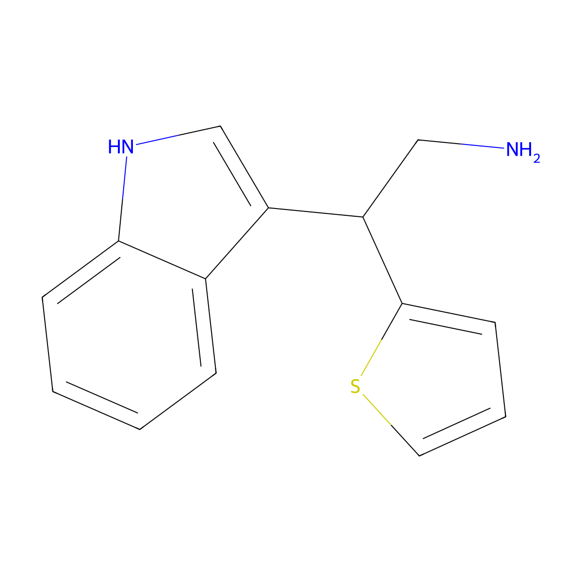 2-(1H-indol-3-yl)-2-(thiophen-2-yl)ethan-1-amine molecular structure, CAS 51626-50-7