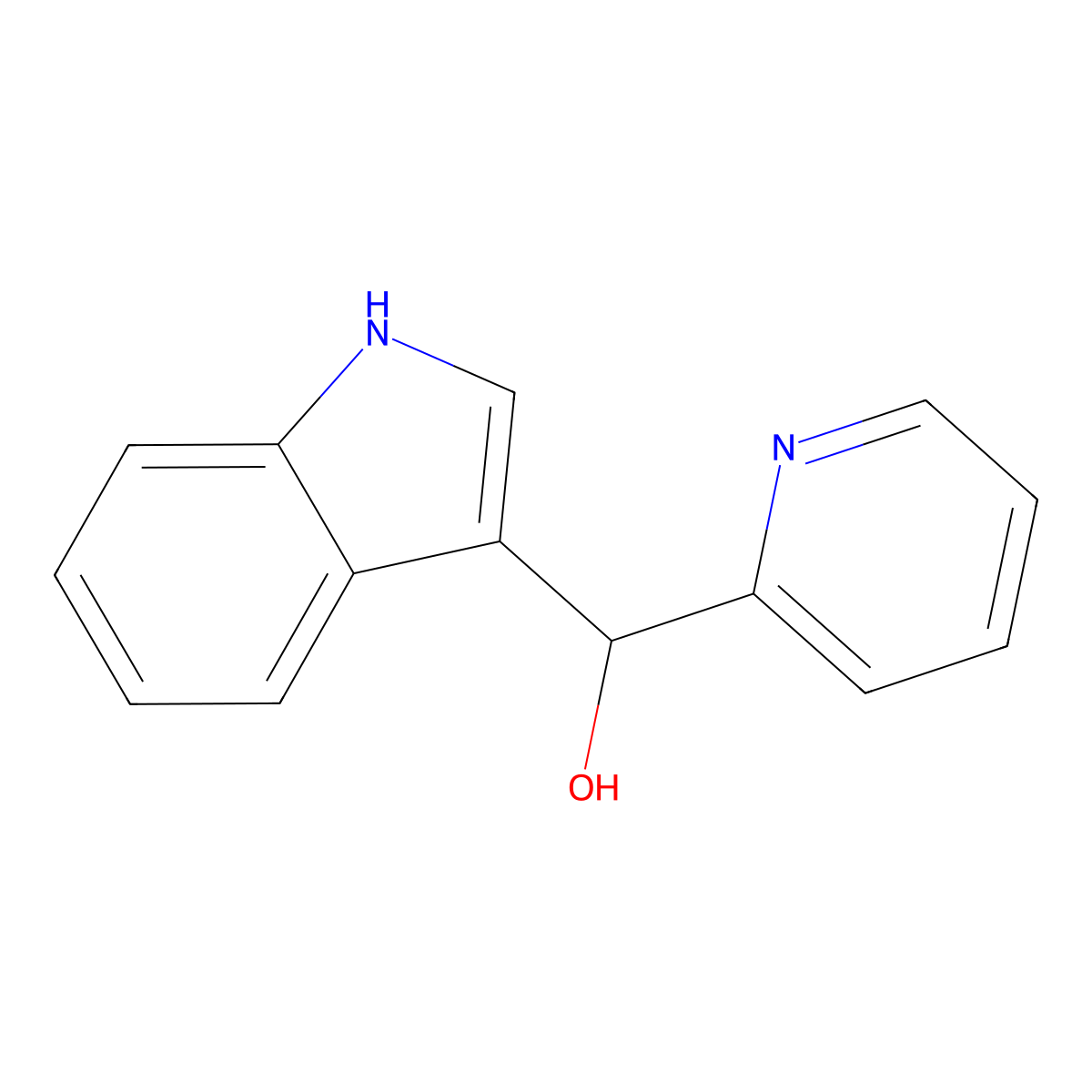 1H-indol-3-yl(pyridin-2-yl)methanol molecular structure, CAS 51626-59-6