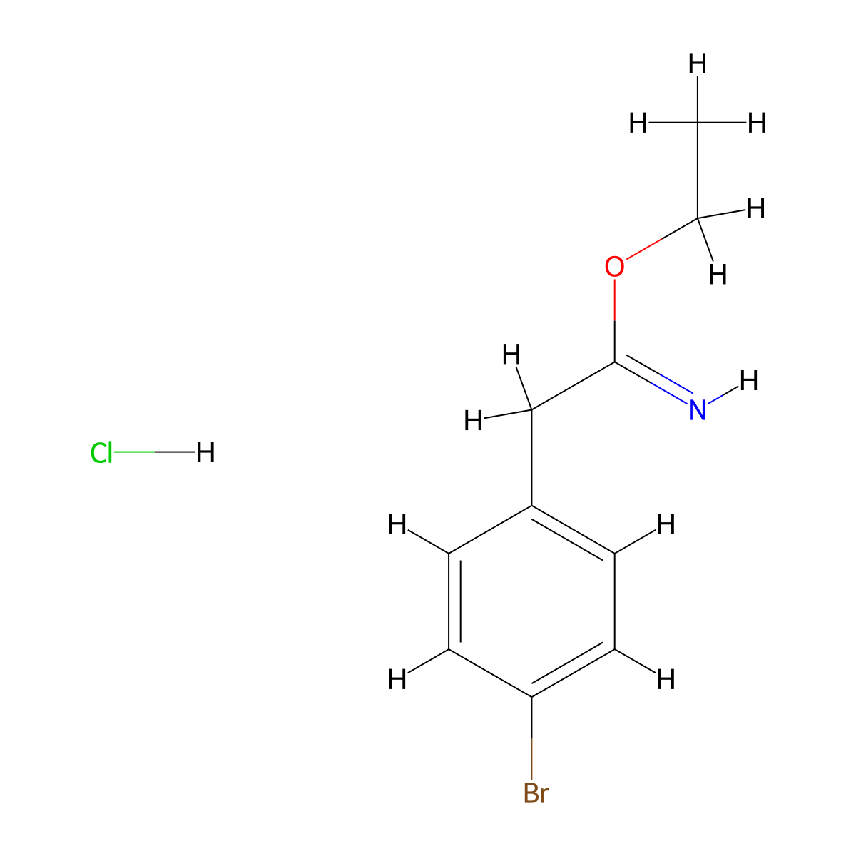 Ethyl 2-(4-bromophenyl)ethanecarboximidate hydrochloride molecular structure, CAS 51627-99-7