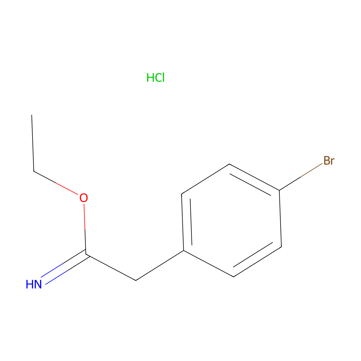 Ethyl 2-(4-bromophenyl)ethanecarboximidate hydrochloride molecular structure, CAS 51627-99-7