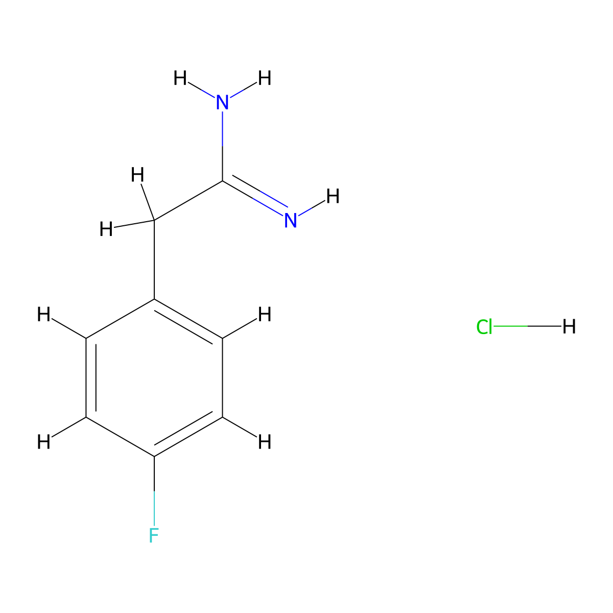 2-(4-Fluorophenyl)ethanimidamide hydrochloride molecular structure, CAS 51628-01-4