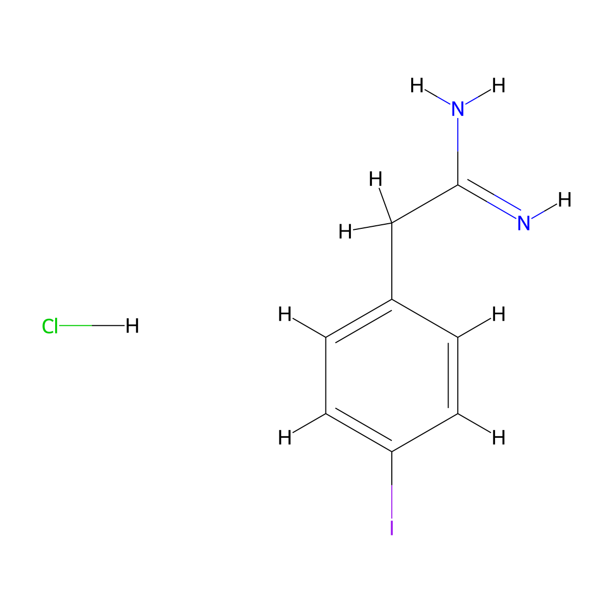 Benzeneethanimidamide, 4-iodo-, hydrochloride (1:1) molecular structure, CAS 51628-02-5