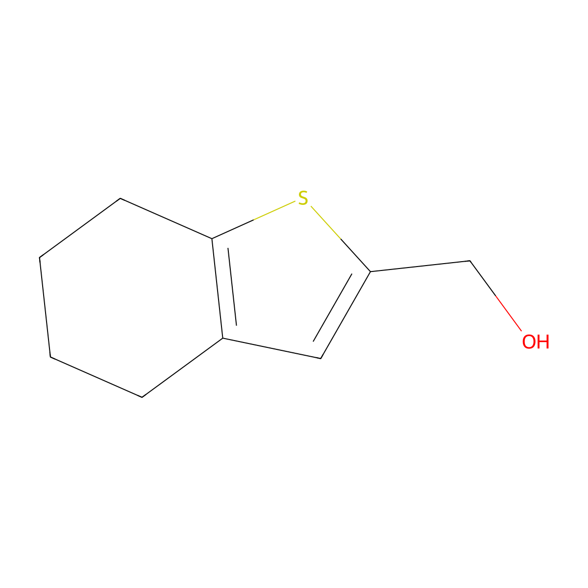4,5,6,7-Tetrahydro-1-benzothien-2-ylmethanol molecular structure, CAS 51632-08-7