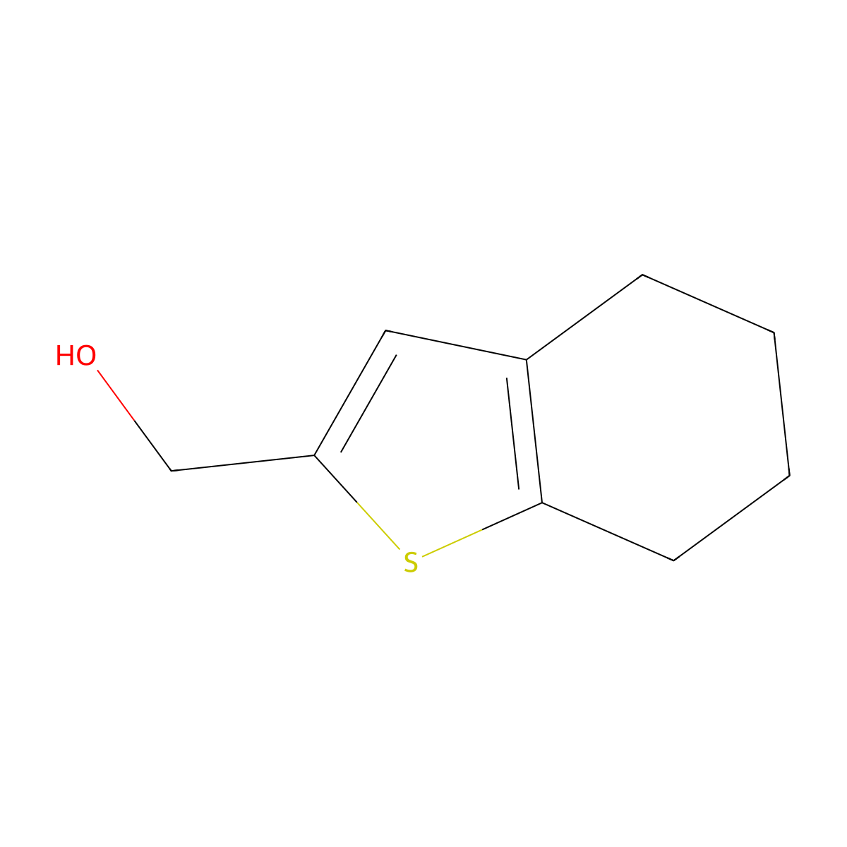 4,5,6,7-Tetrahydro-1-benzothien-2-ylmethanol molecular structure, CAS 51632-08-7