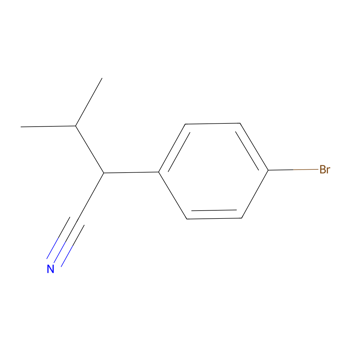 2-(4-Bromophenyl)-3-methylbutanenitrile molecular structure, CAS 51632-12-3