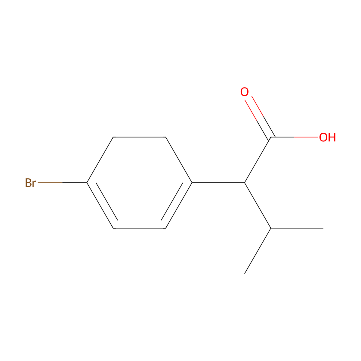 2-(4-Bromophenyl)-3-methylbutanoic acid molecular structure, CAS 51632-30-5