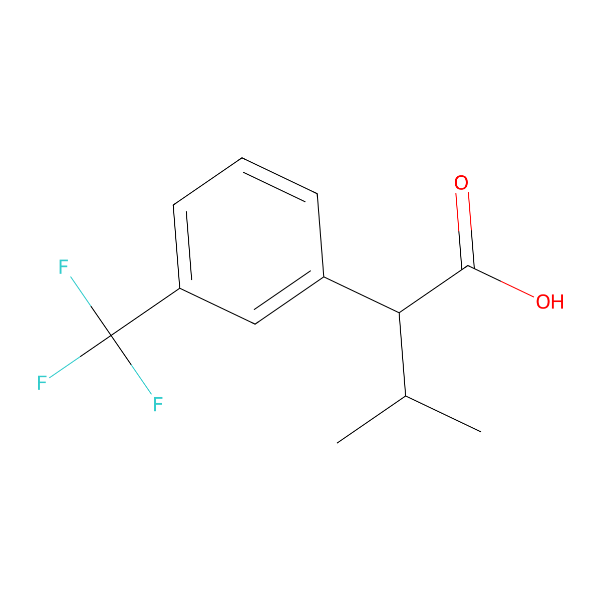 3-Methyl-2-(3-(trifluoromethyl)phenyl)butanoic acid molecular structure, CAS 51632-32-7