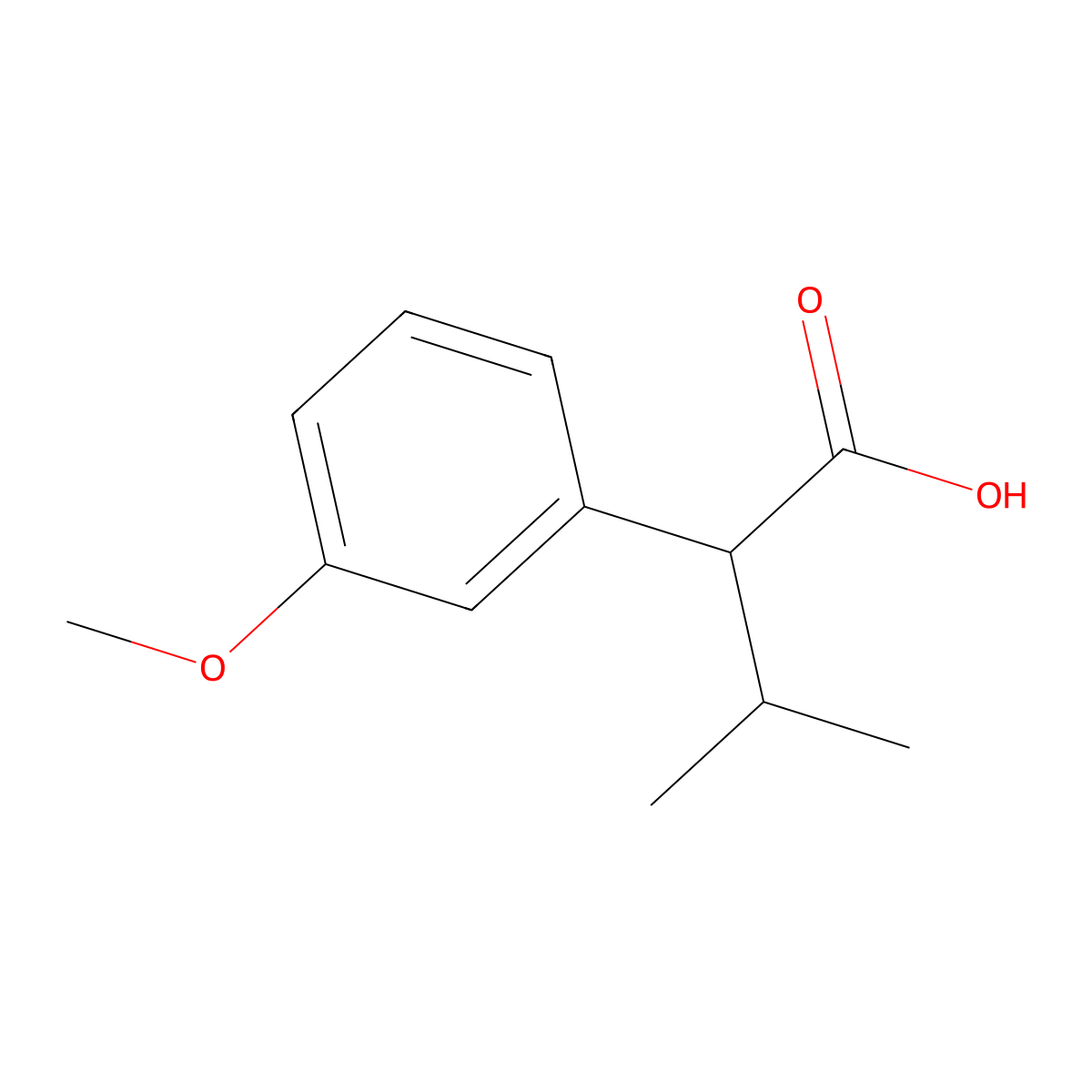 2-(3-Methoxyphenyl)-3-methylbutanoic acid molecular structure, CAS 51632-35-0