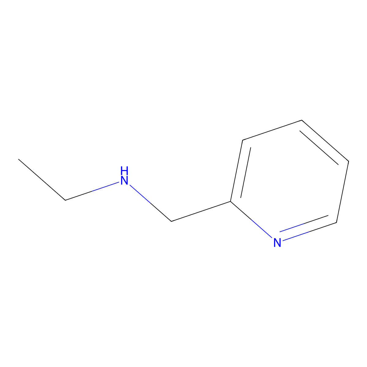 N-(pyridin-2-ylmethyl)ethanamine molecular structure, CAS 51639-58-8