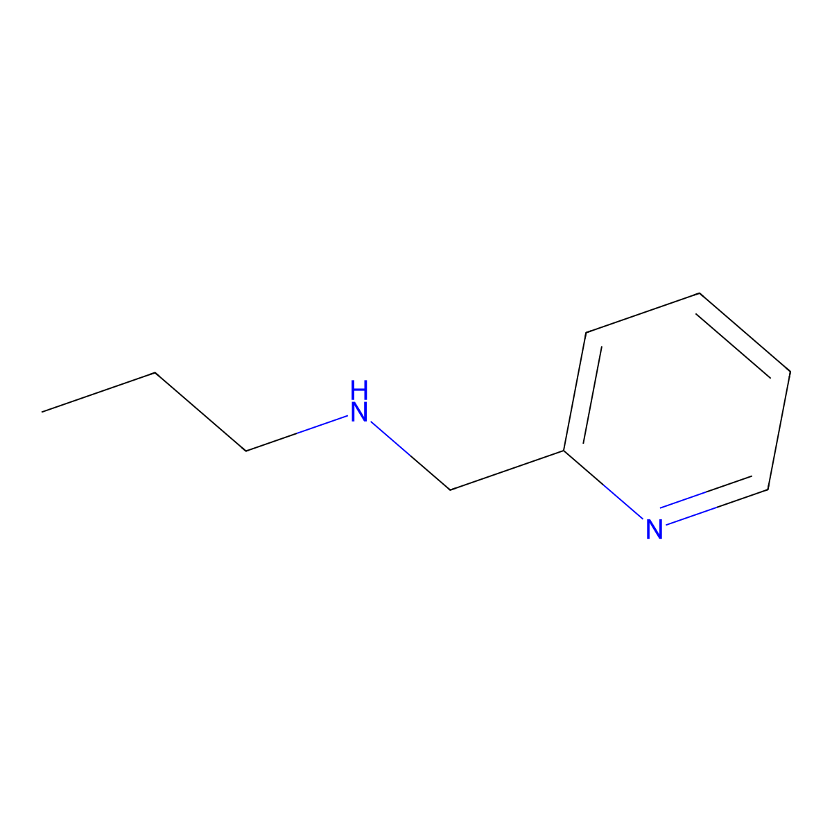 N-(pyridin-2-ylmethyl)propan-1-amine molecular structure, CAS 51639-59-9