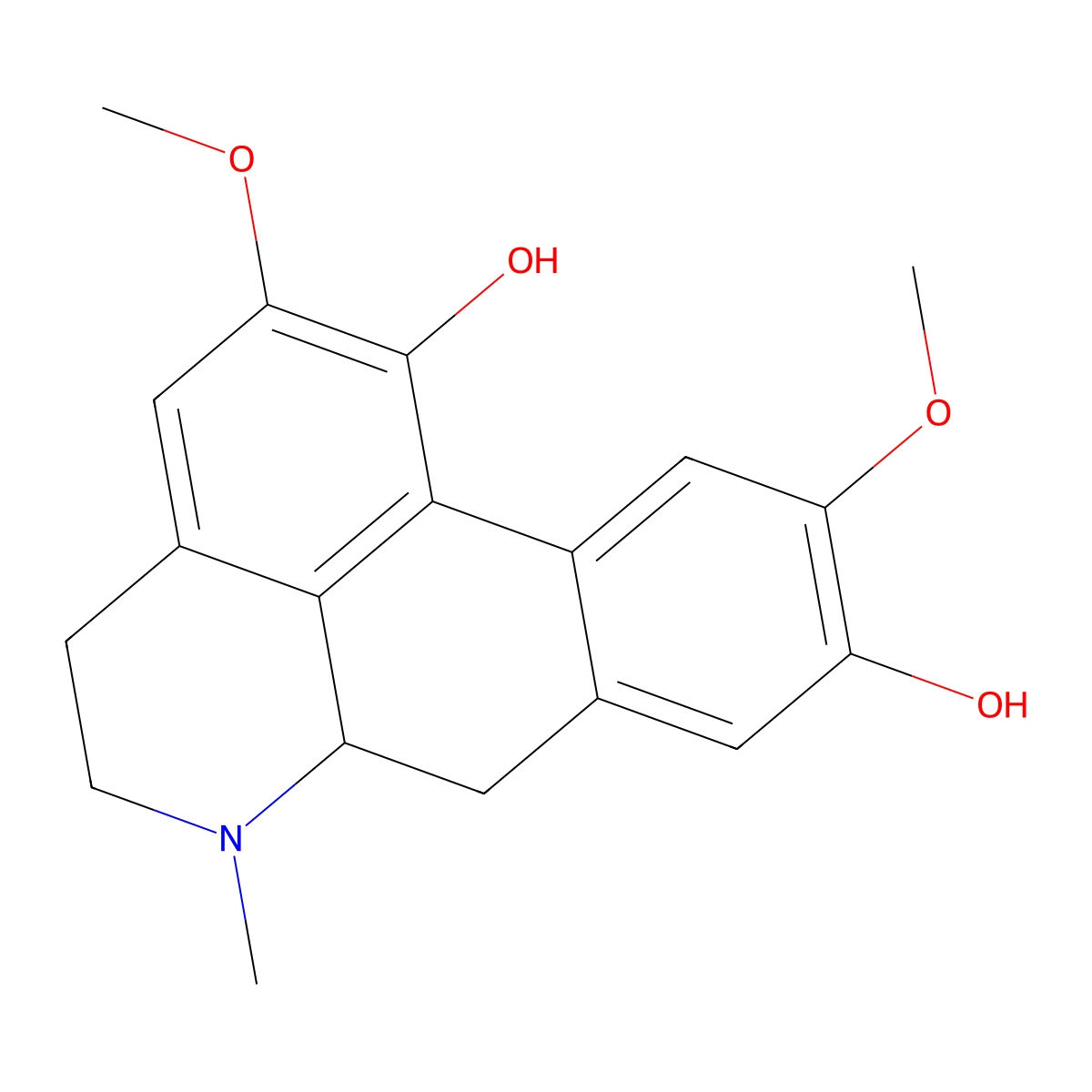 2,10-Dimethoxy-6-methyl-5,6,6a,7-tetrahydro-4H-dibenzo[de,g]quinoline-1,9-diol molecular structure, CAS 5164-93-2