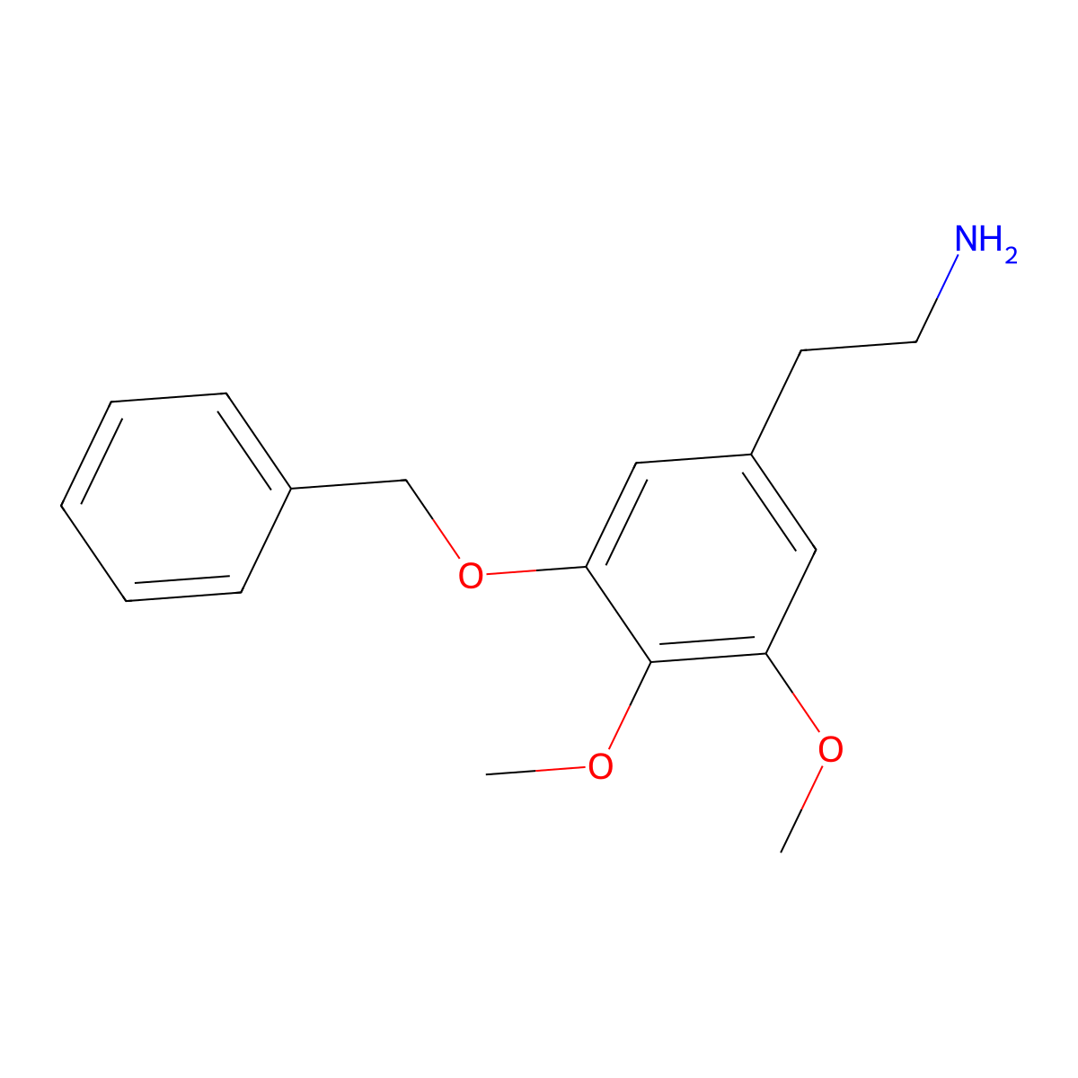 2-[3-(Benzyloxy)-4,5-dimethoxyphenyl]ethan-1-amine molecular structure, CAS 5164-94-3