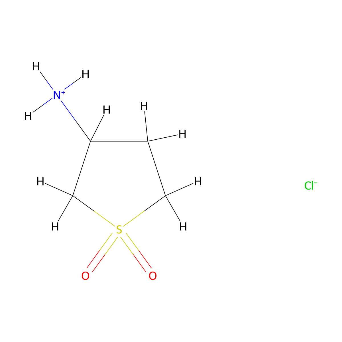 (1,1-Dioxothiolan-3-yl)azanium;chloride molecular structure, CAS 51642-03-6