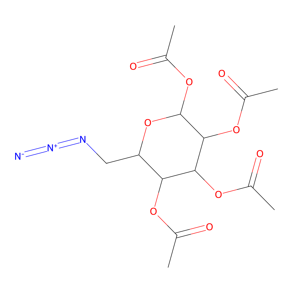 1,2,3,4-Tetra-O-acetyl-6-azido-6-deoxy-a-D-glucopyranose molecular structure, CAS 51642-43-4
