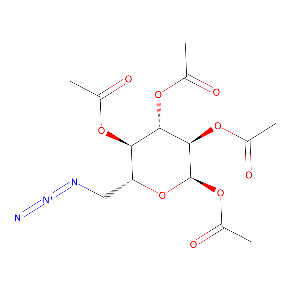 1,2,3,4-Tetra-O-acetyl-6-azido-6-deoxy-a-D-glucopyranose molecular structure, CAS 51642-43-4