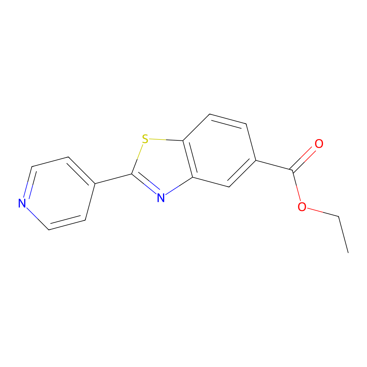 Ethyl 2-(4-pyridinyl)-5-benzothiazolecarboxylate molecular structure, CAS 51643-58-4