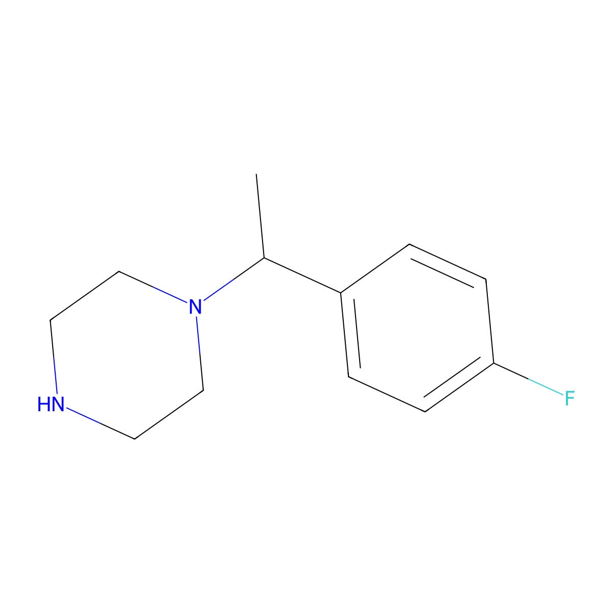 1-[1-(4-Fluoro-phenyl)-ethyl]-piperazine molecular structure, CAS 516447-52-2