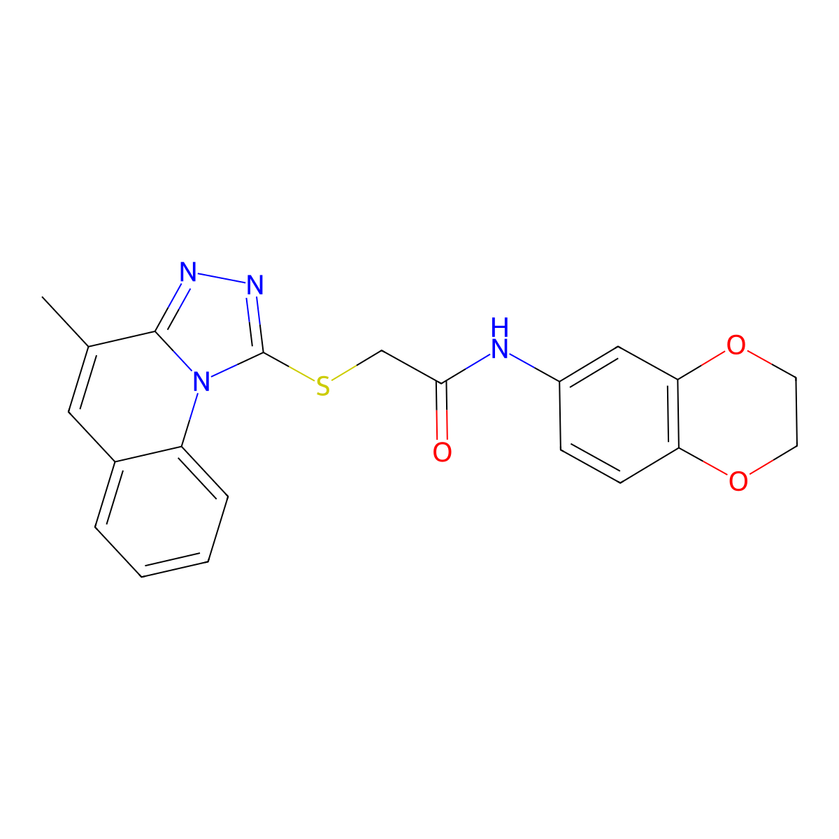 N-(2,3-Dihydro-1,4-benzodioxin-6-YL)-2-({4-methyl-[1,2,4]triazolo[4,3-A]quinolin-1-YL}sulfanyl)acetamide molecular structure, CAS 516451-56-2