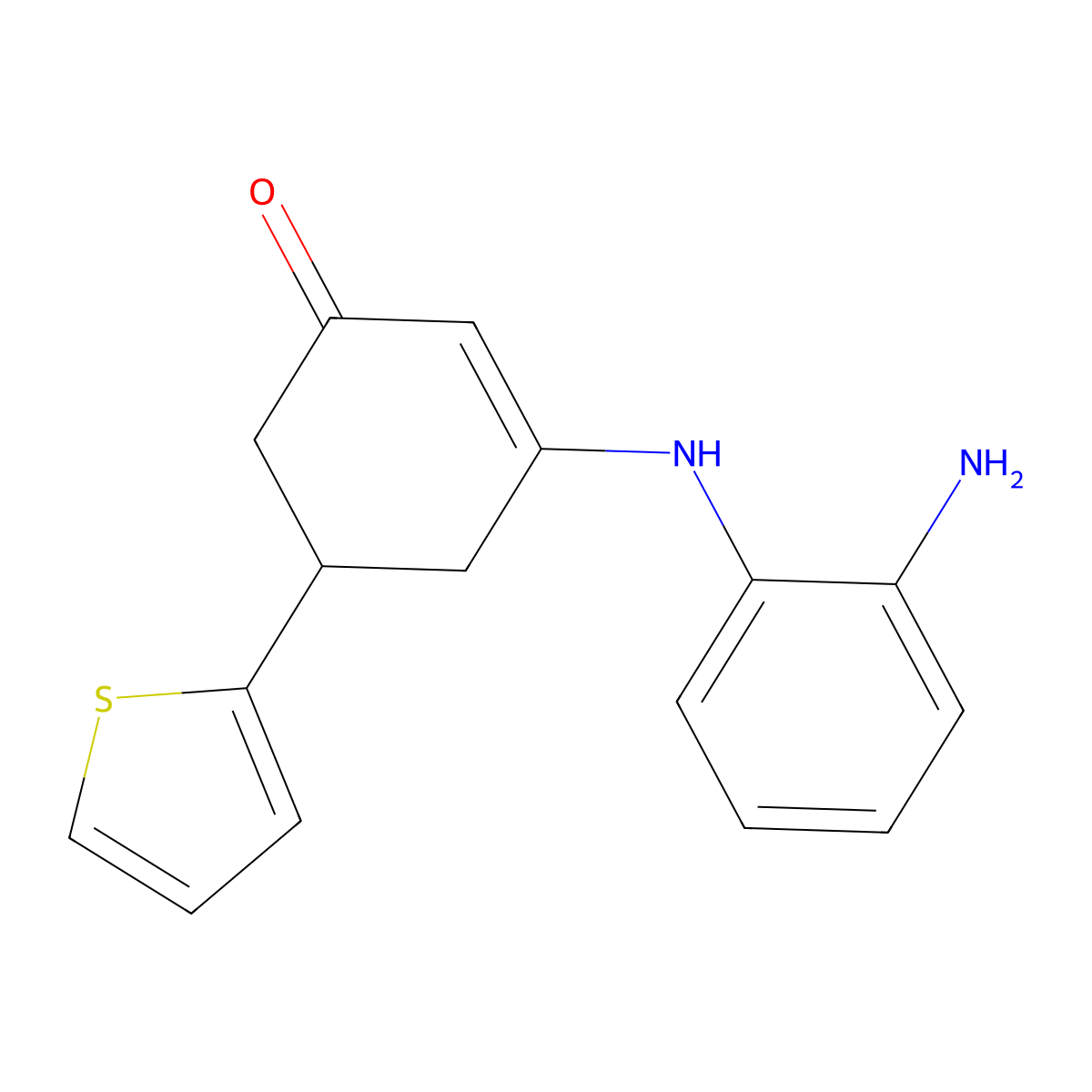 3-(2-Aminoanilino)-5-(2-thienyl)-2-cyclohexen-1-one molecular structure, CAS 516455-26-8