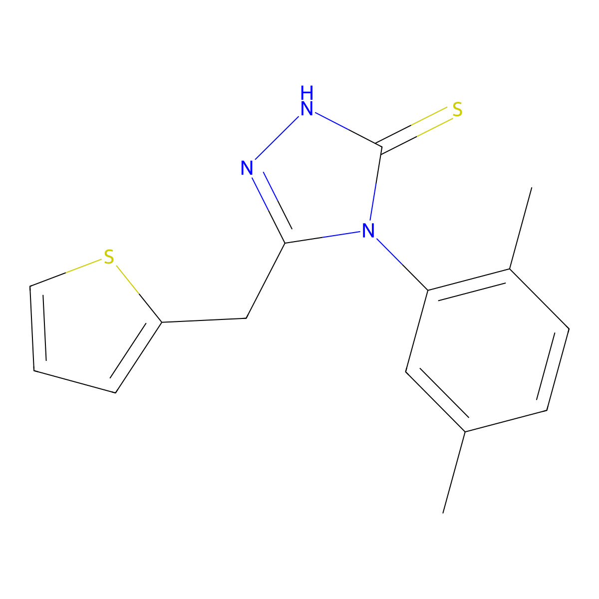 4-(2,5-dimethylphenyl)-3-(thiophen-2-ylmethyl)-1H-1,2,4-triazole-5-thione molecular structure, CAS 516455-42-8