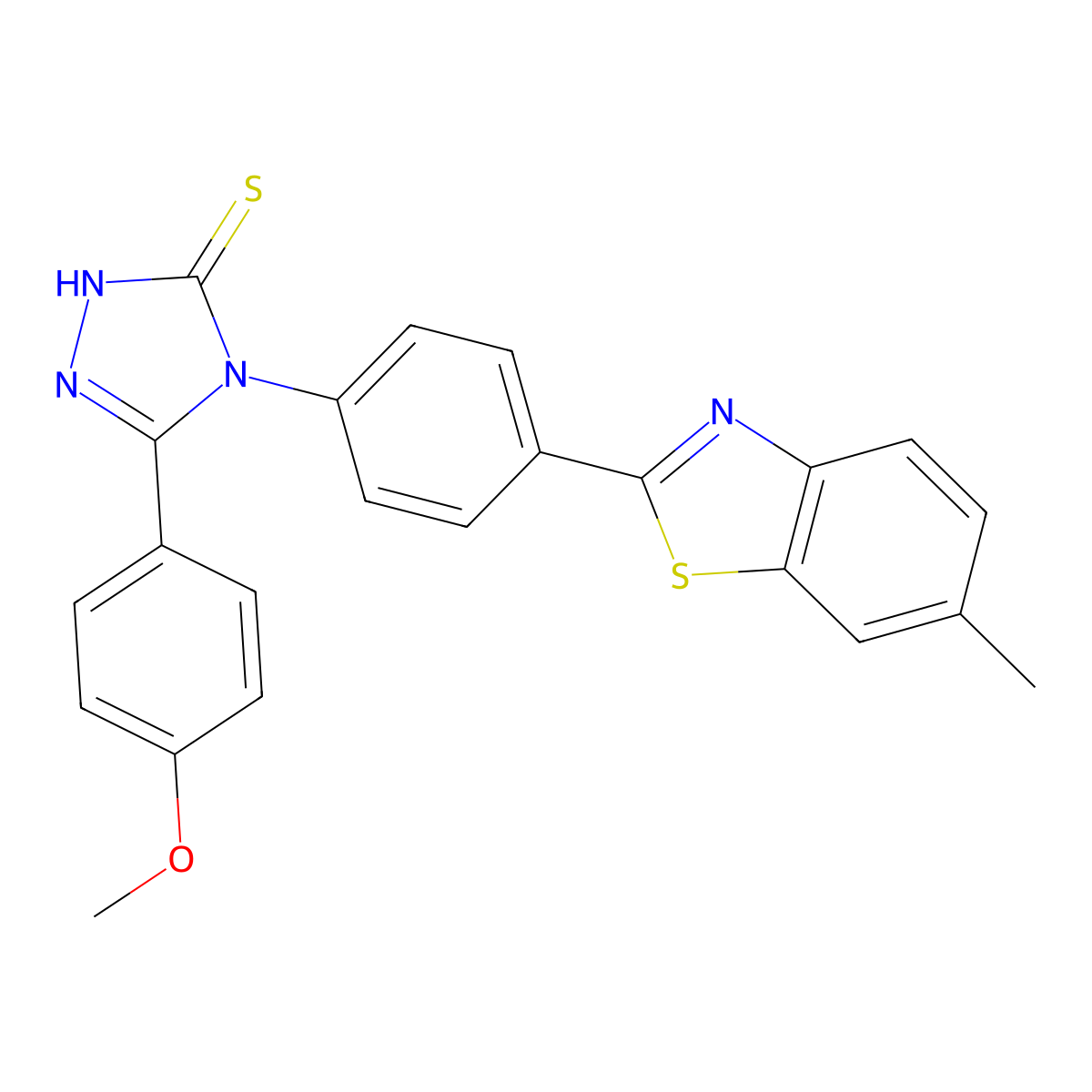 5-(4-methoxyphenyl)-4-[4-(6-methyl-1,3-benzothiazol-2-yl)phenyl]-4H-1,2,4-triazole-3-thiol molecular structure, CAS 516455-43-9