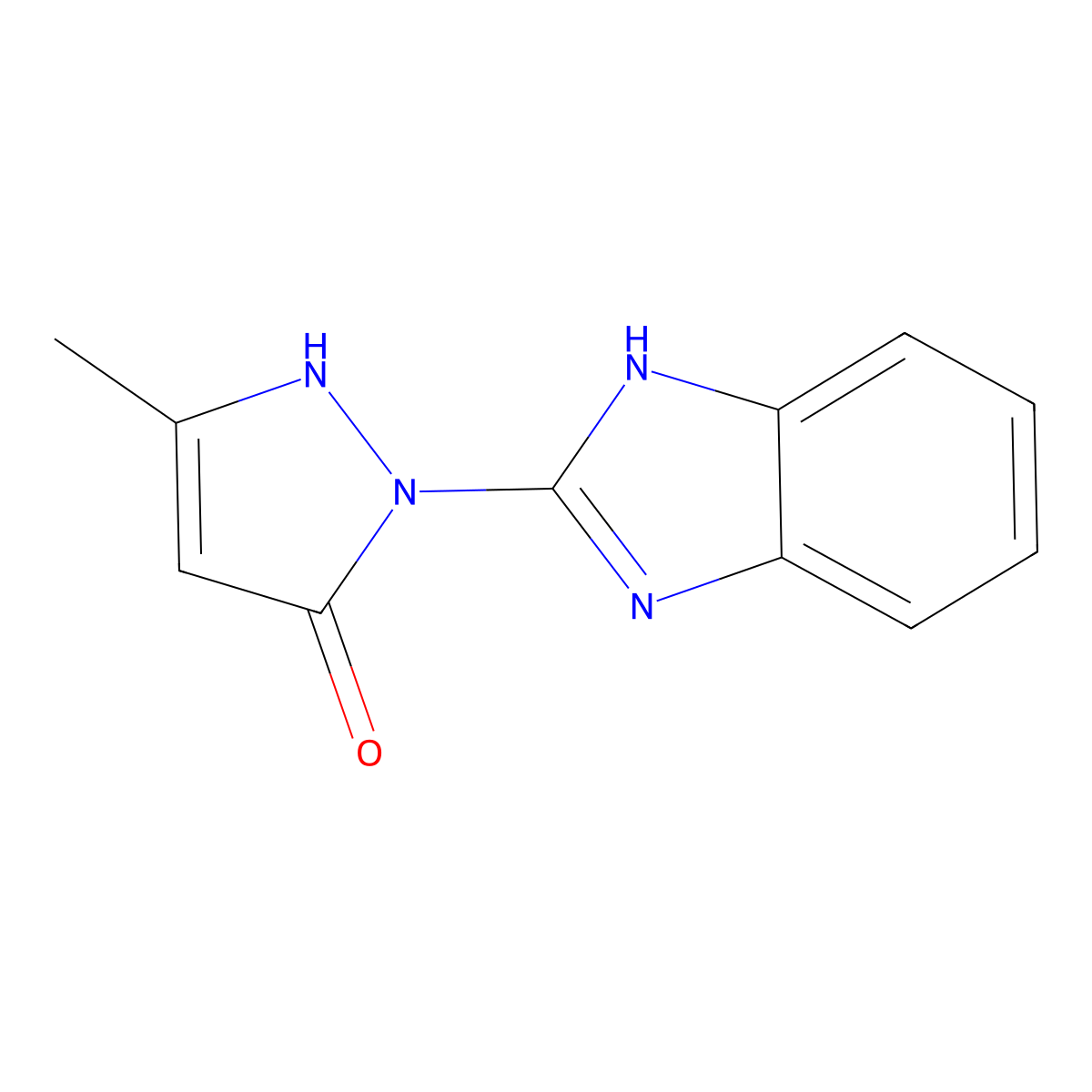 1-(1H-benzimidazol-2-yl)-3-methyl-1H-pyrazol-5-ol molecular structure, CAS 516455-57-5