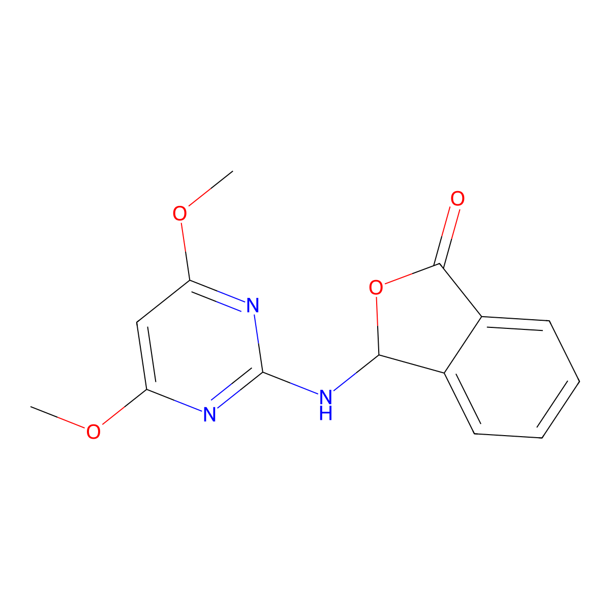 3-[(4,6-dimethoxypyrimidin-2-yl)amino]-2-benzofuran-1(3H)-one molecular structure, CAS 516455-95-1