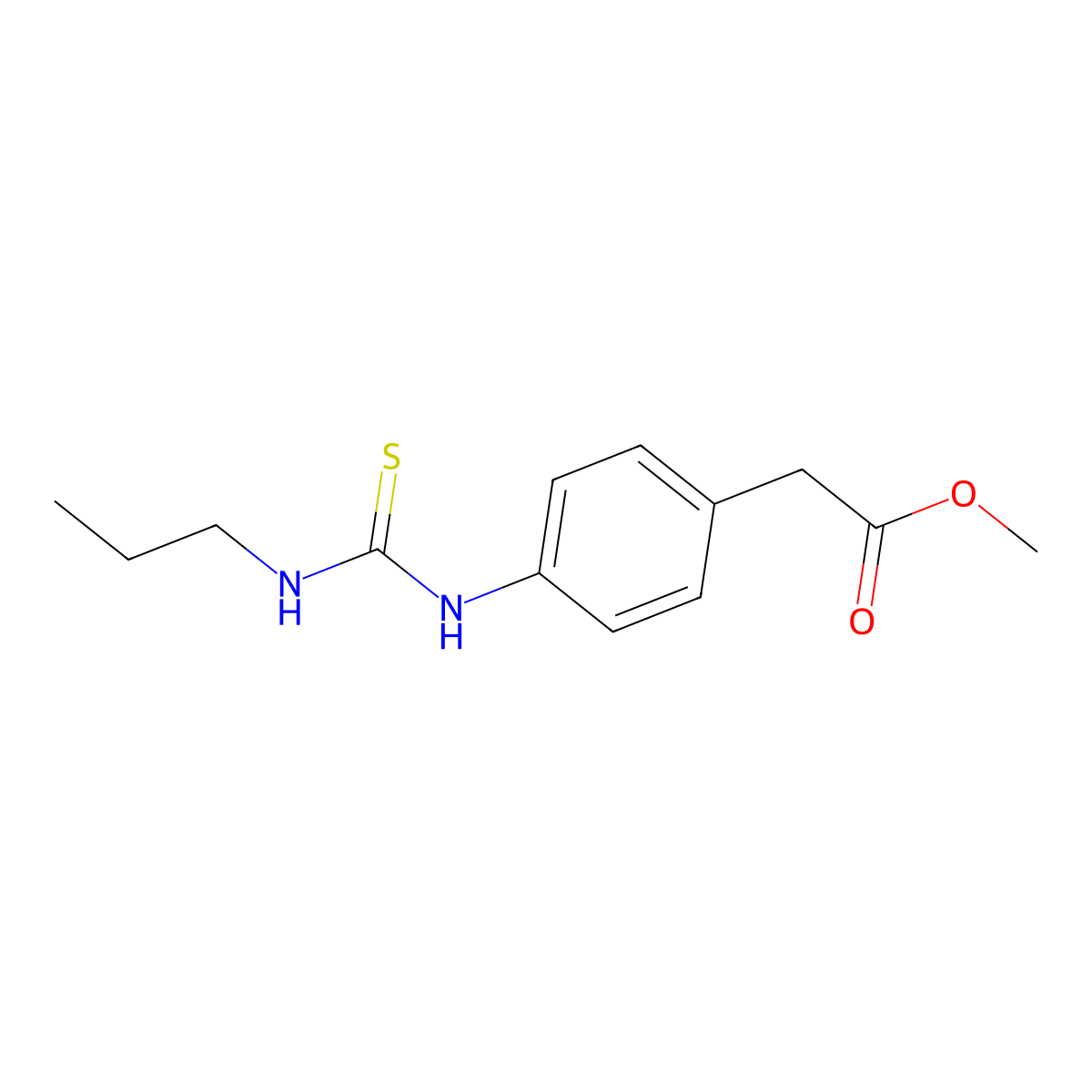 Methyl (4-{[(propylamino)carbonothioyl]amino}phenyl)acetate molecular structure, CAS 516456-85-2